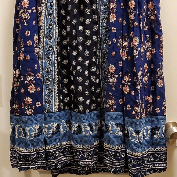 Entro LG Blue Floral Boho Sleeveless Tapestry Tunic Top - Picture 2 of 9